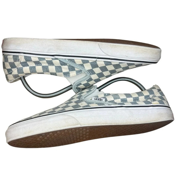 Vans Baby Blue/True White Checkerboard Slip-On Sneaker - Men's 9 / Women's 10.5 - Picture 3 of 10